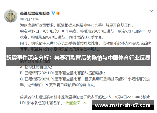 魏震事件深度分析：禁赛罚款背后的隐情与中国体育行业反思